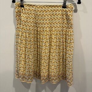 Yellow Floral Mini Skirt